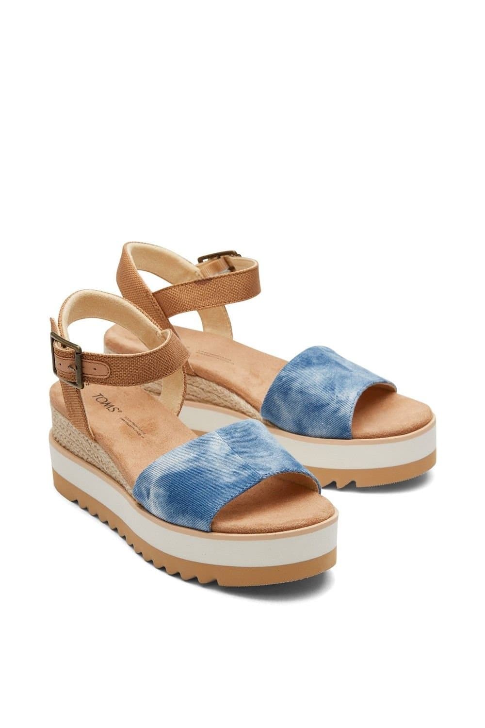 TOMS TOMS Women's Blue Denim Wedge Sandal
