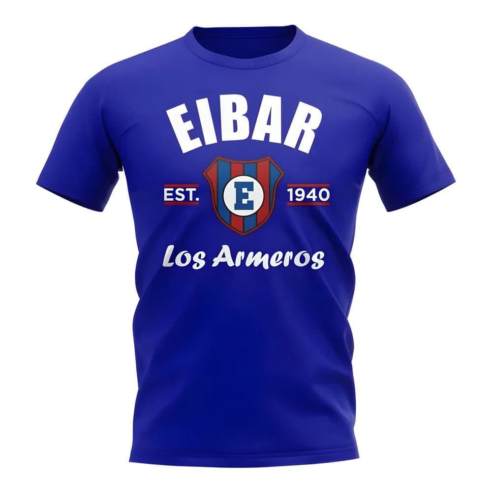 Eibar Eibar Men's Personalised Established Football T-Shirt Royal in Blue