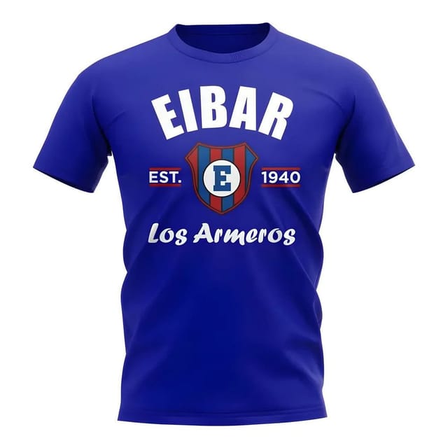 Eibar Eibar Men's Personalised Established Football T-Shirt Royal in Blue - 2