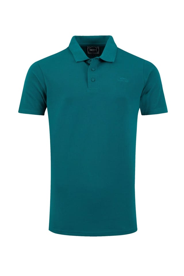 Weird Fish Weird Fish Men's Giles Pique Polo Shirt in Turquoise - 2