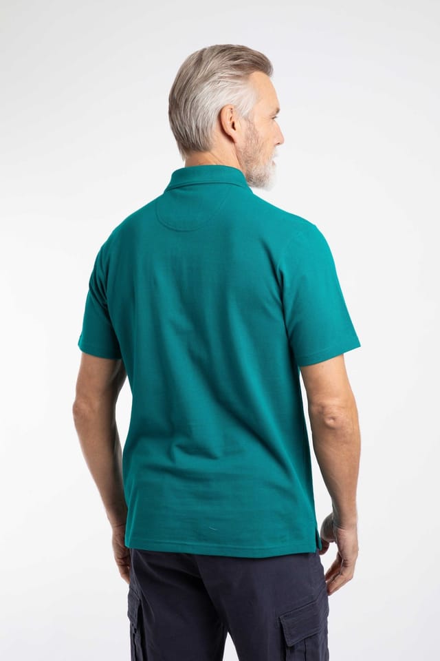 Weird Fish Weird Fish Men's Giles Pique Polo Shirt in Turquoise - 3