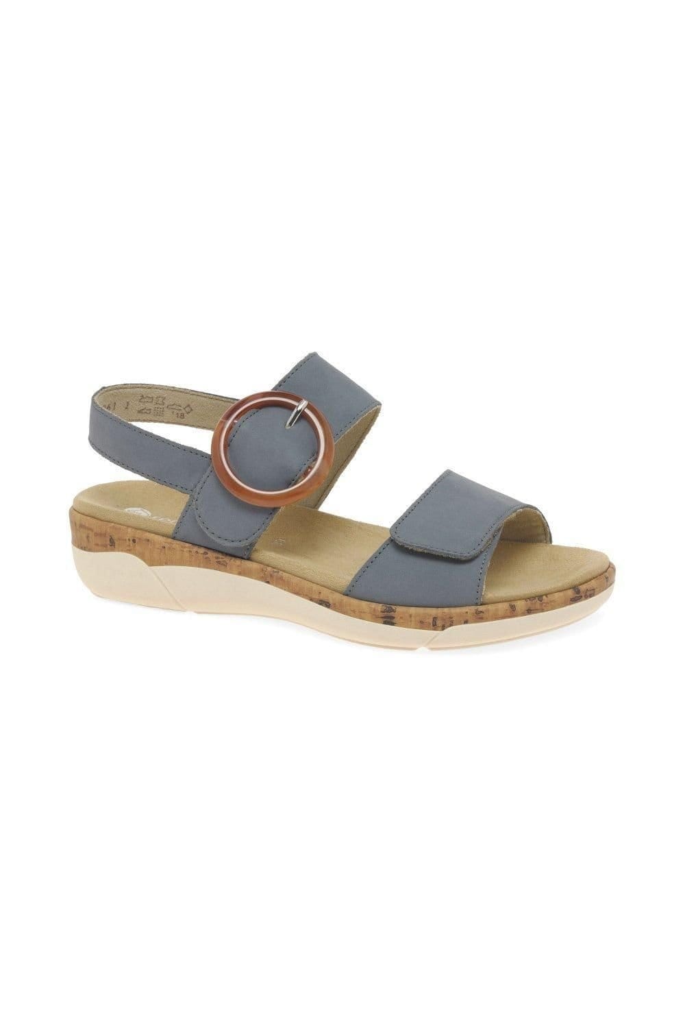Remonte Remonte Women's 'Rock' Low Wedge Sandals in Blue - 4
