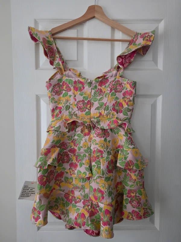 ASOS ASOS Luxe Floral Print Tiered Mini Dress