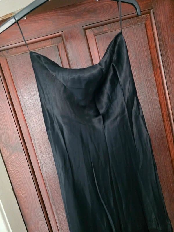 Bershka Strapless satin black dress Bershka