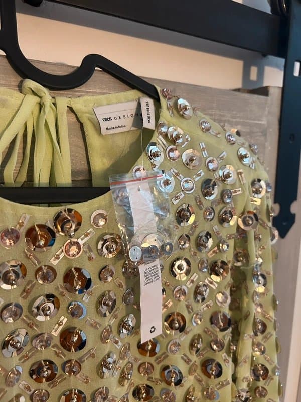 ASOS ASOS Green Backless Sequin Top - Size 10