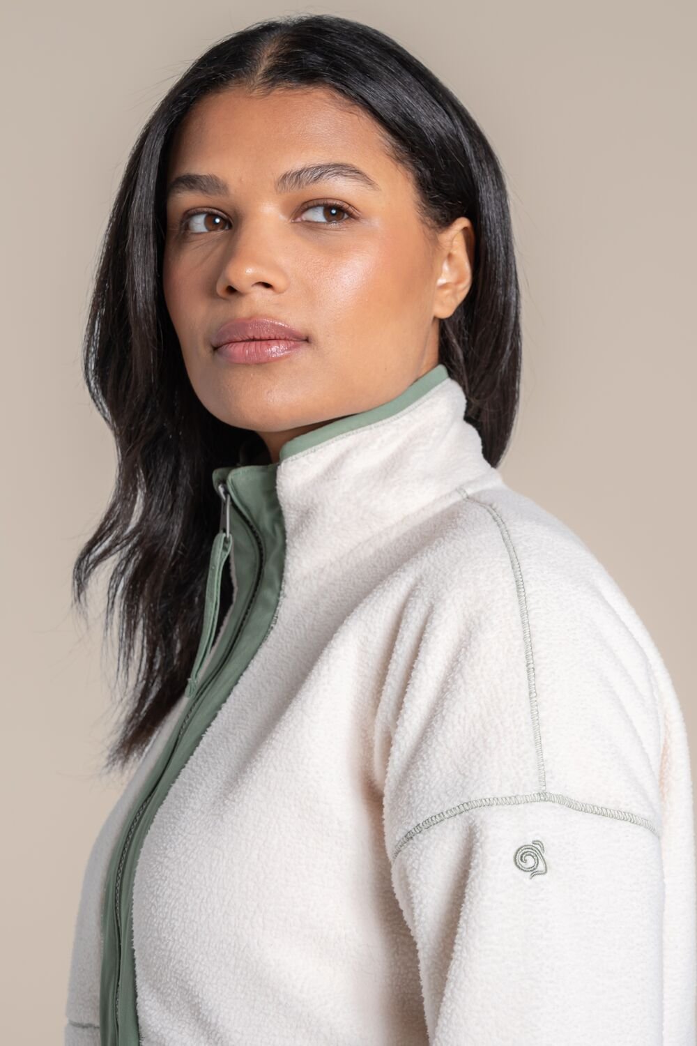 Craghoppers Craghoppers Women's Kidsy Borg Full-Zip Active Fleece Jacket in Cream - 3