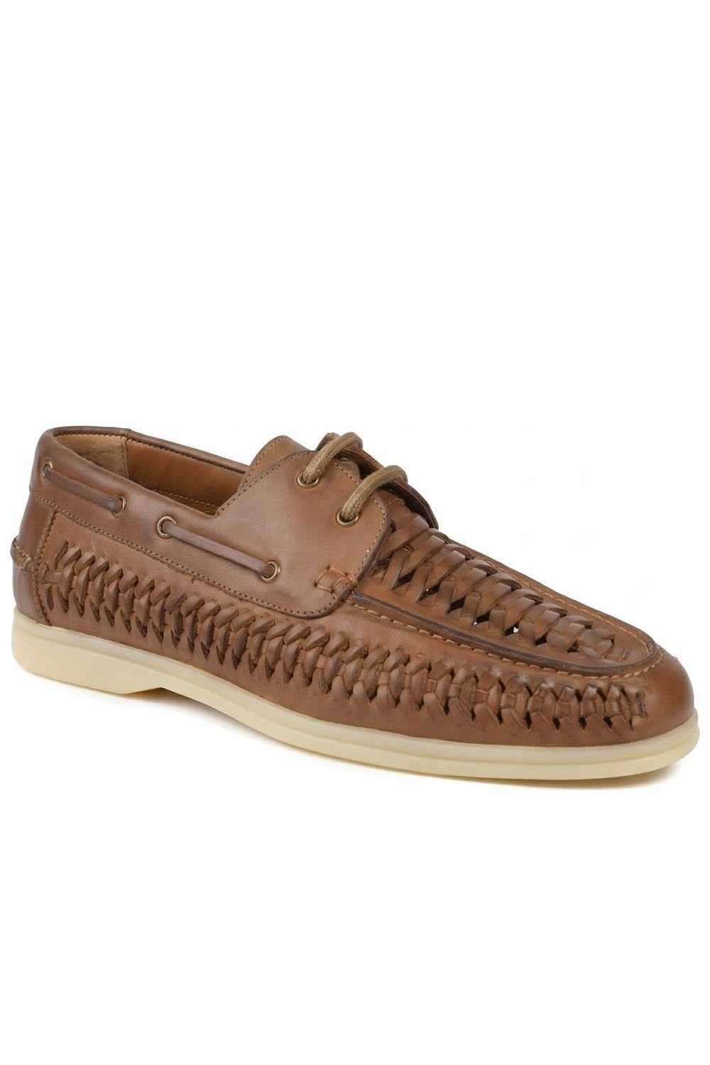Jones Bootmaker Jones Bootmaker Men's Percey Leather Moccasin Shoes in Tan