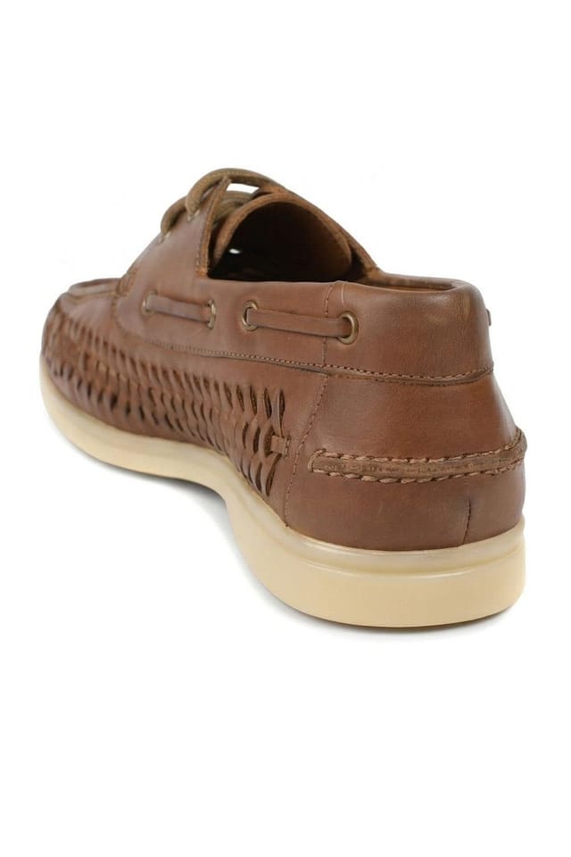 Jones Bootmaker Jones Bootmaker Men's Percey Leather Moccasin Shoes in Tan - 3