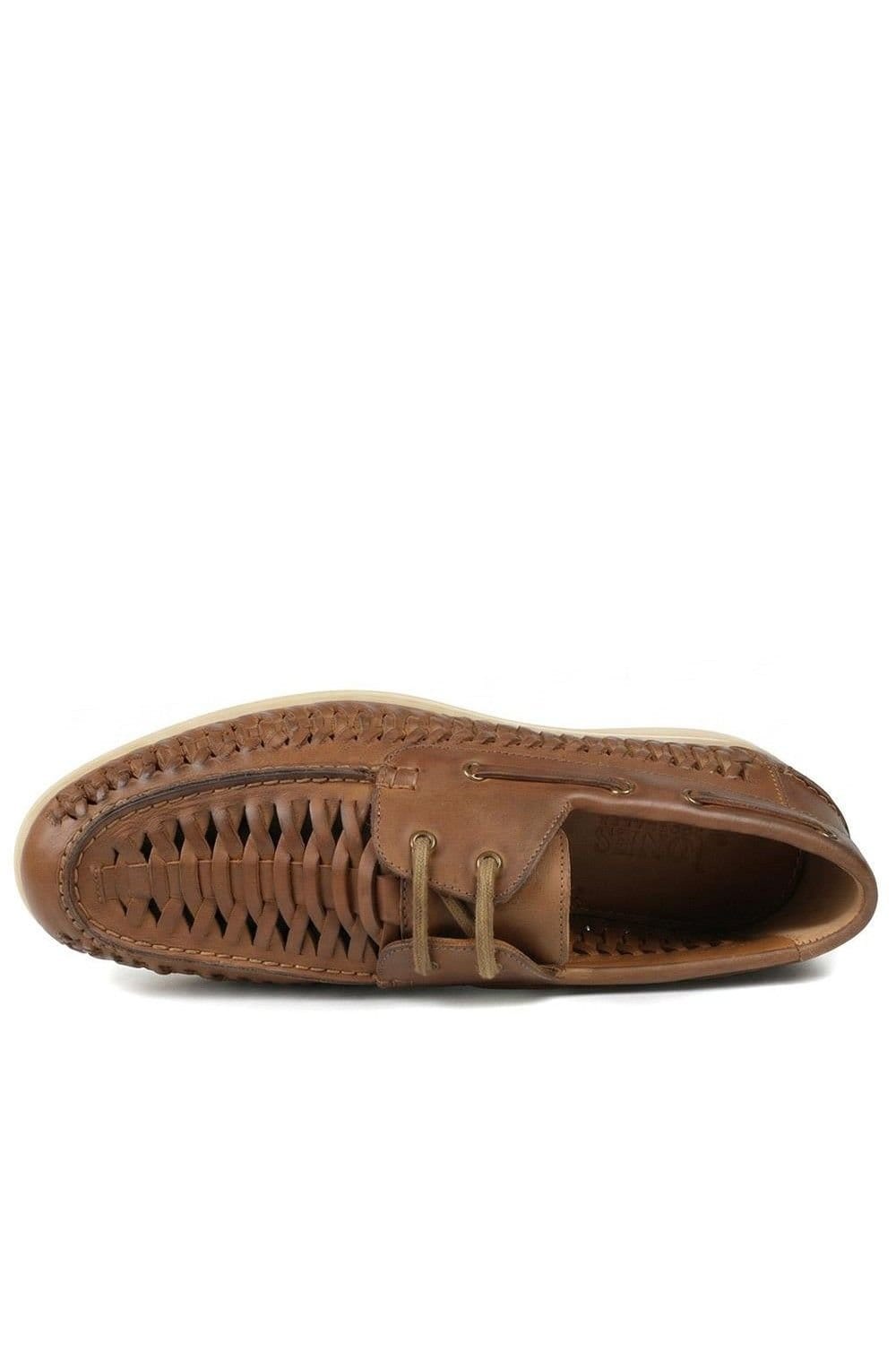 Jones Bootmaker Jones Bootmaker Men's Percey Leather Moccasin Shoes in Tan - 4