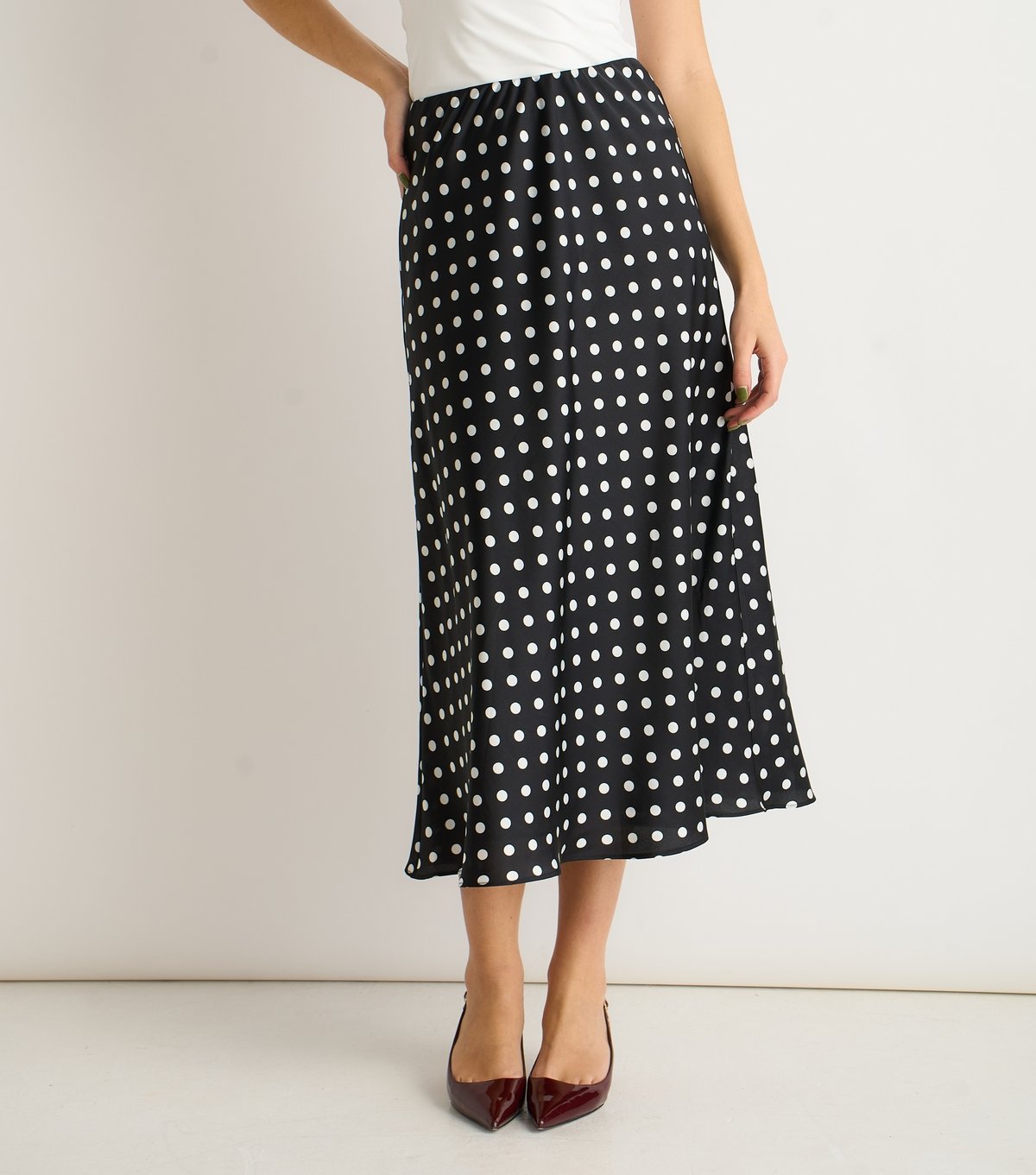 Gini London Women's Black Polka Dot Midi Skirt Gini London New Look - 2