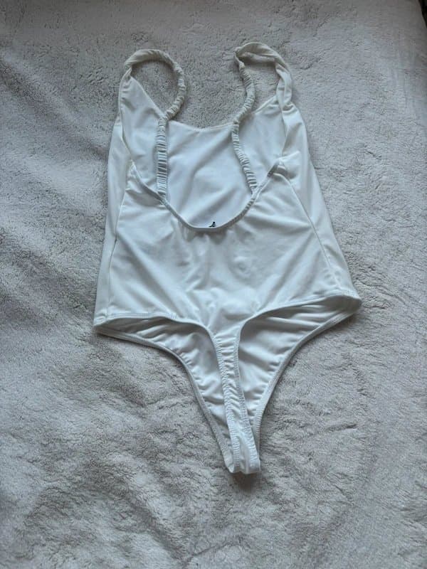 Bershka White backless bodysuit