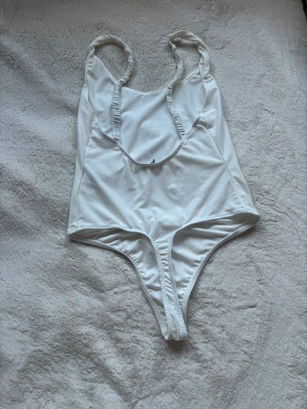 Bershka White Backless Bodysuit