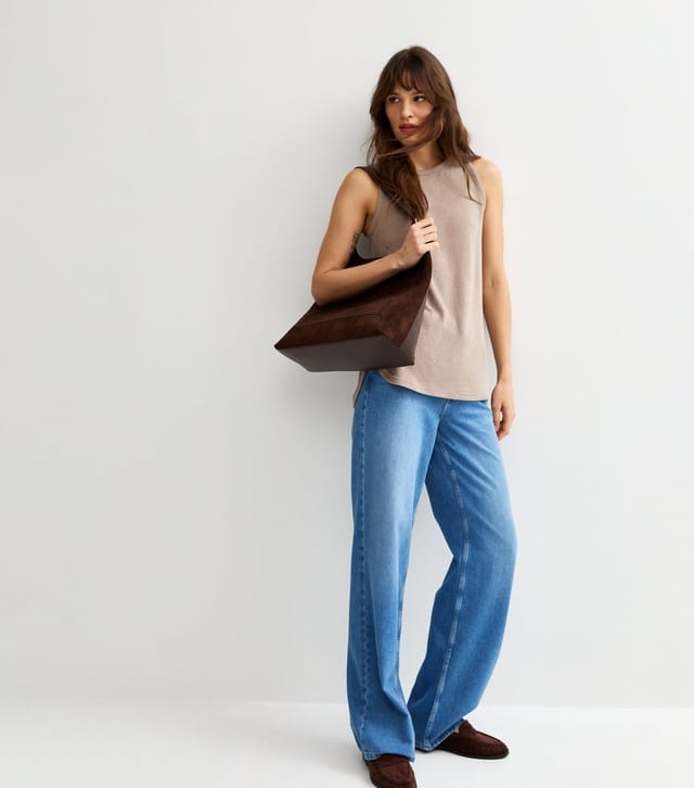 New Look Women's Tall Dark Mink Textured Knit Vest New Look - 3