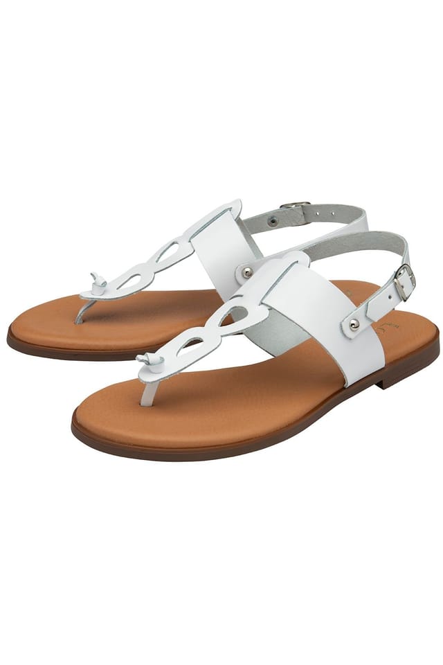 Lotus Lotus Women's White Leather 'Bibiana' Toe-Post Sandals - 2