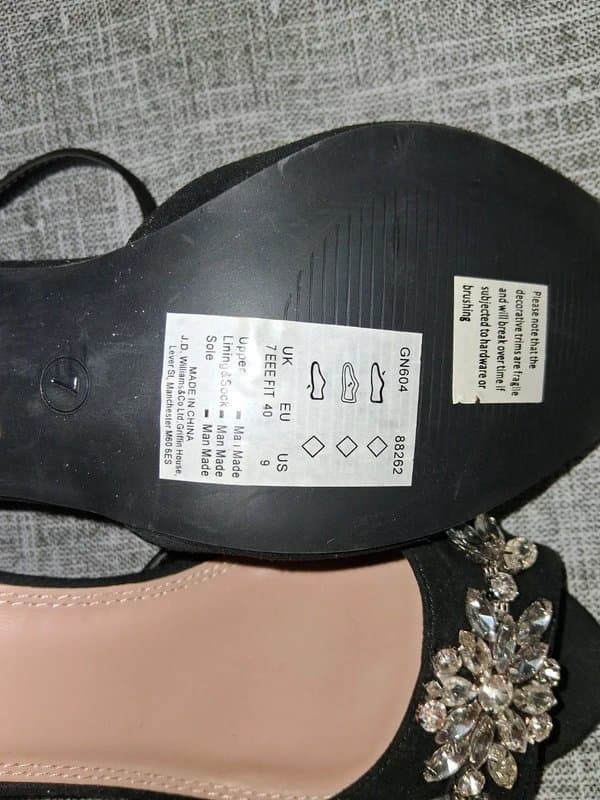 Joanna Hope Joanne Hope size 7 EEE fit diamante black heeled shoes