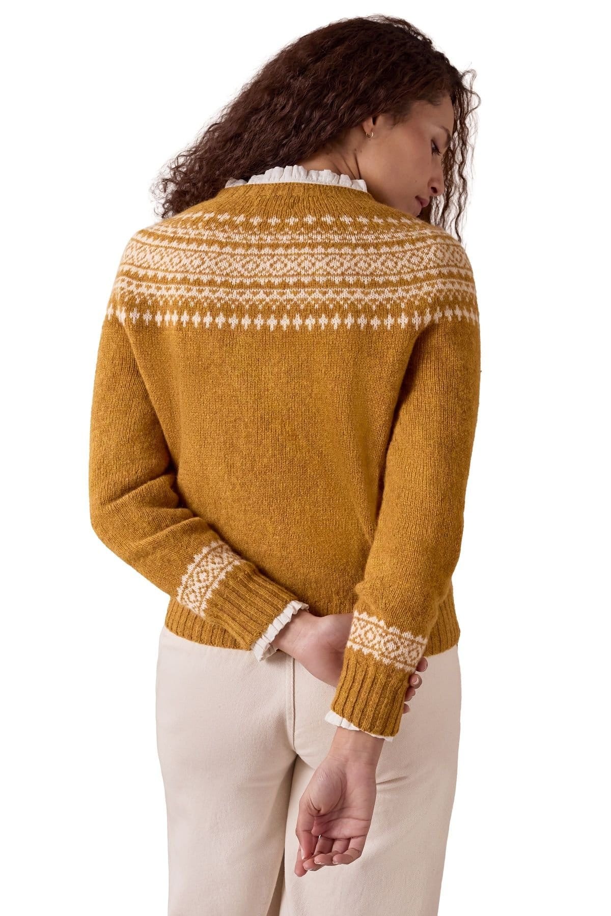 Celtic & Co Celtic & Co Women's Highlands Two-toned Crew Neck Sweater in Mustard - 4