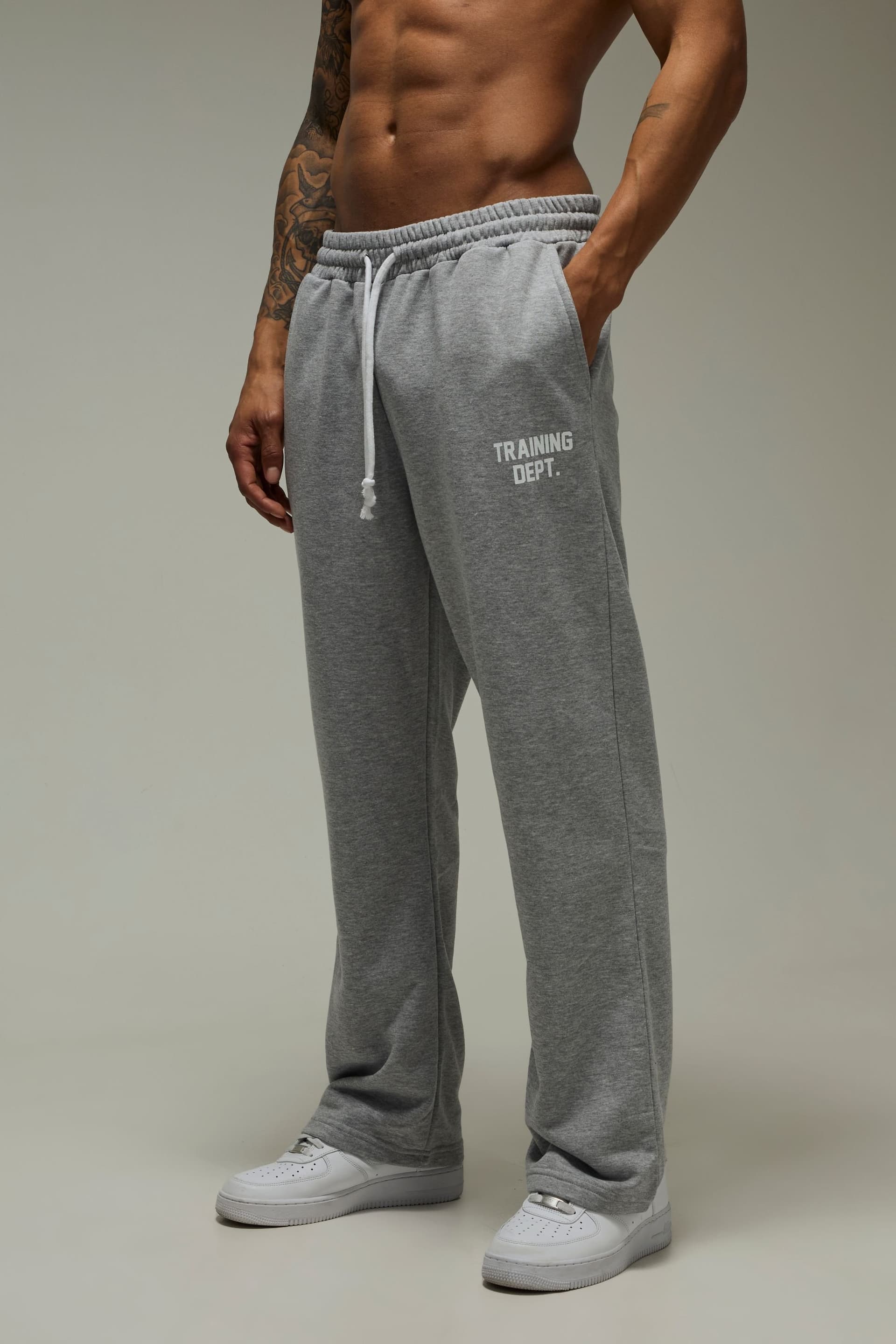 Training Dept. Training Dept. Men's Training Dept Contrast Drawcord Straight Leg Jogger in Grey Marl
