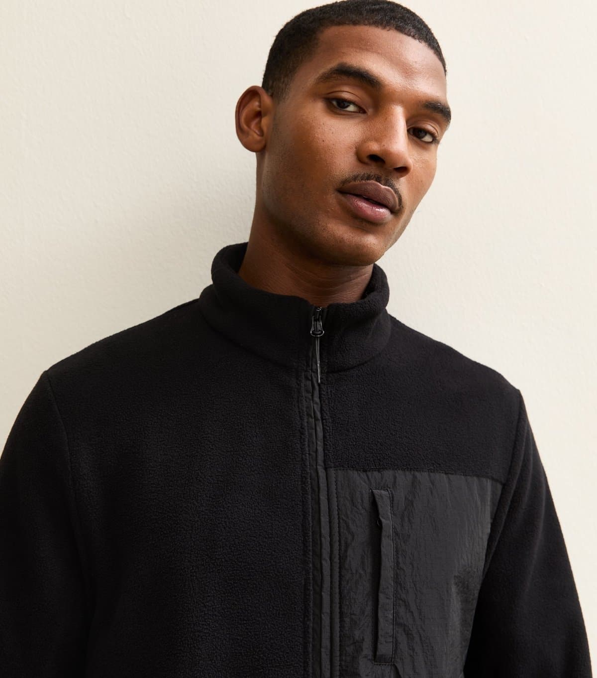 New Look New Look Black Regular Fleece Tech Jacket