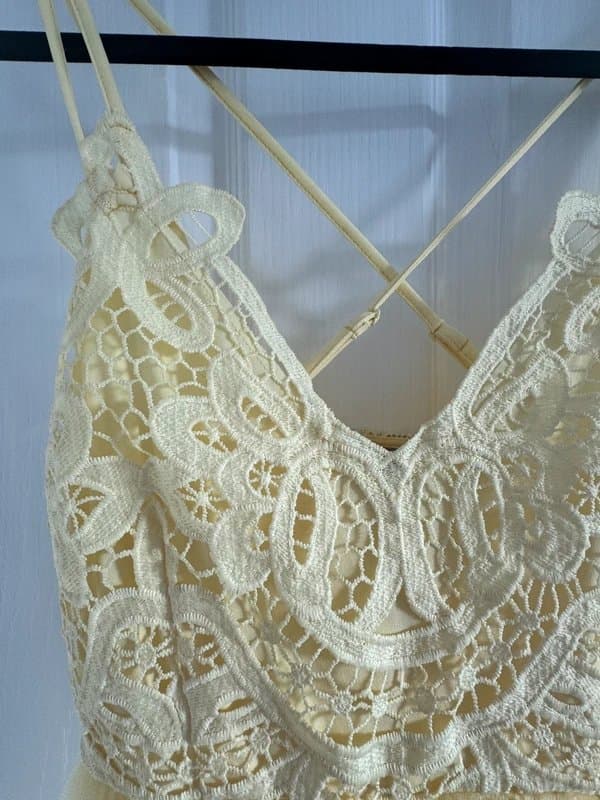 ASOS ASOS Design Premium Lace Cami Top Tulle Dress - Size 10