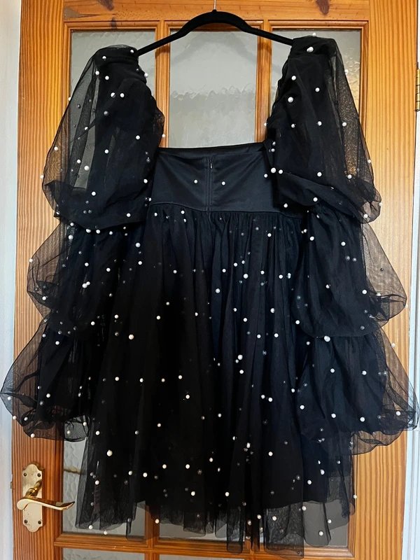 Asos luxe ASOS Luxe Tulle Babydoll Dress with Pearl Embellishments - 1