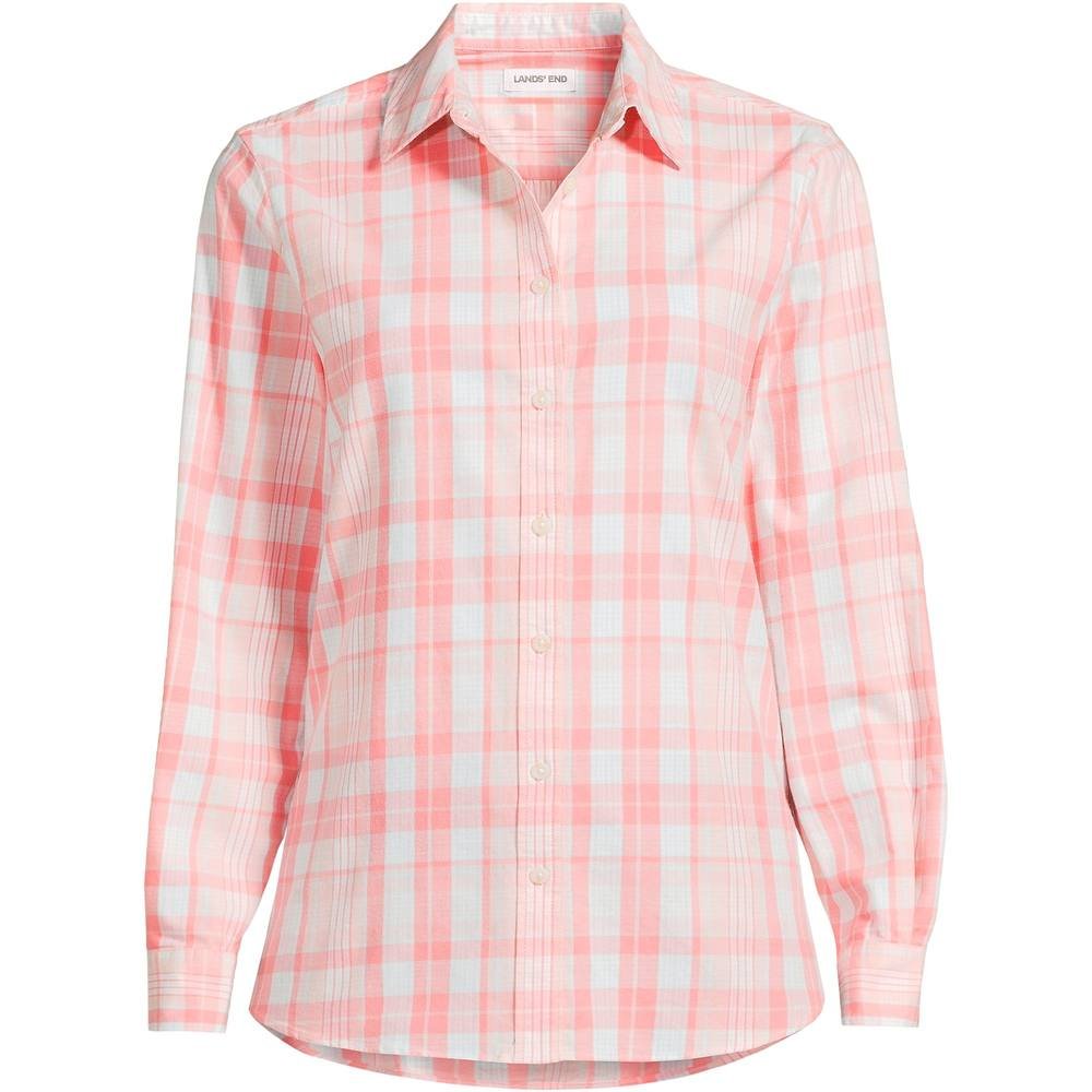 lands end Lands' End Women's Lightweight Flannel Shirt in Baby Pink - 2