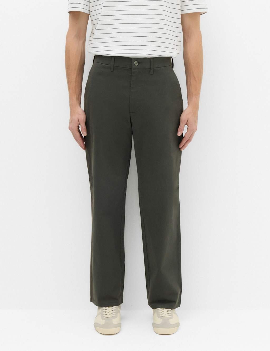 Marks & Spencer M&S Loose Fit Stretch Chinos Dark Pewter - 1