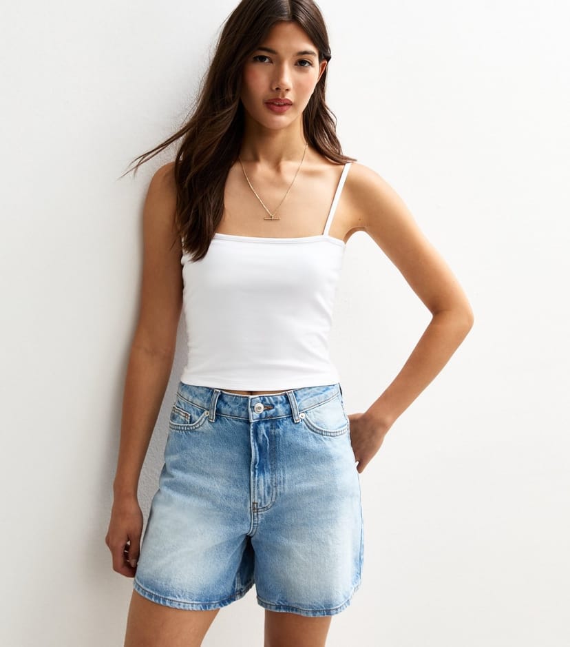 New Look Women's White Strappy Square Neck Cami Top New Look - 1