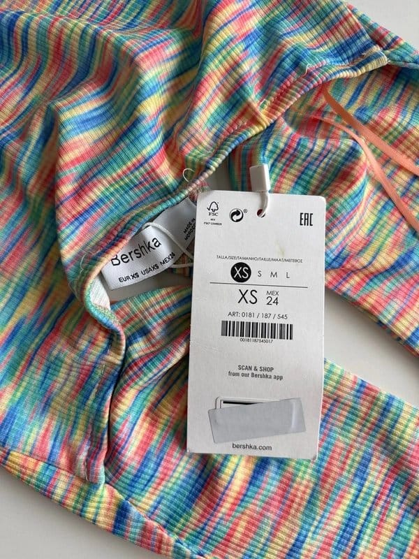 Bershka Multicoloured Cut-Out Halter Neck Dress Size XS