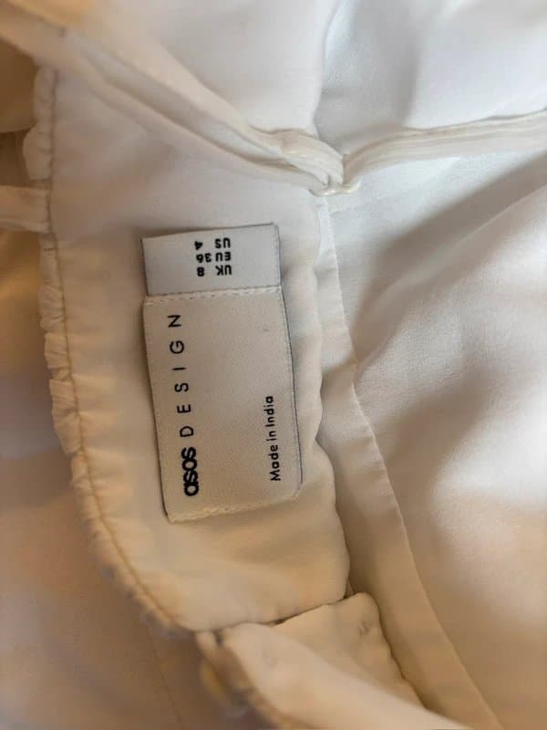 ASOS ASOS White Floaty Chiffon Open Back Dress – Ruffle Spring Summer Dress Size 8