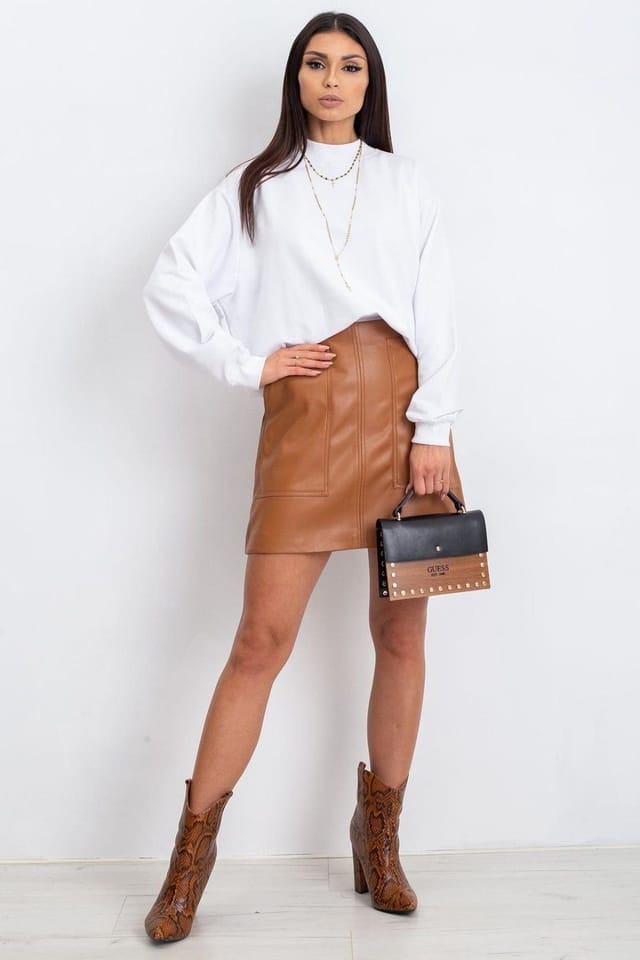 Love Lace Love Lace Women's Cotton Long Sleeve Stand Collar Sweatshirt Style 169758 in White - 2