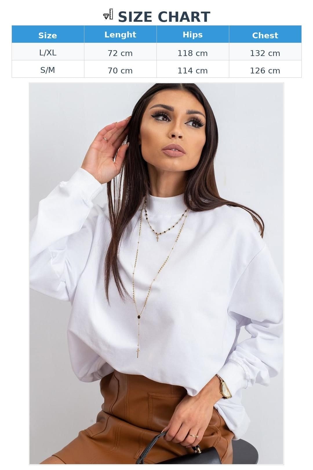 Love Lace Love Lace Women's Cotton Long Sleeve Stand Collar Sweatshirt Style 169758 in White - 4
