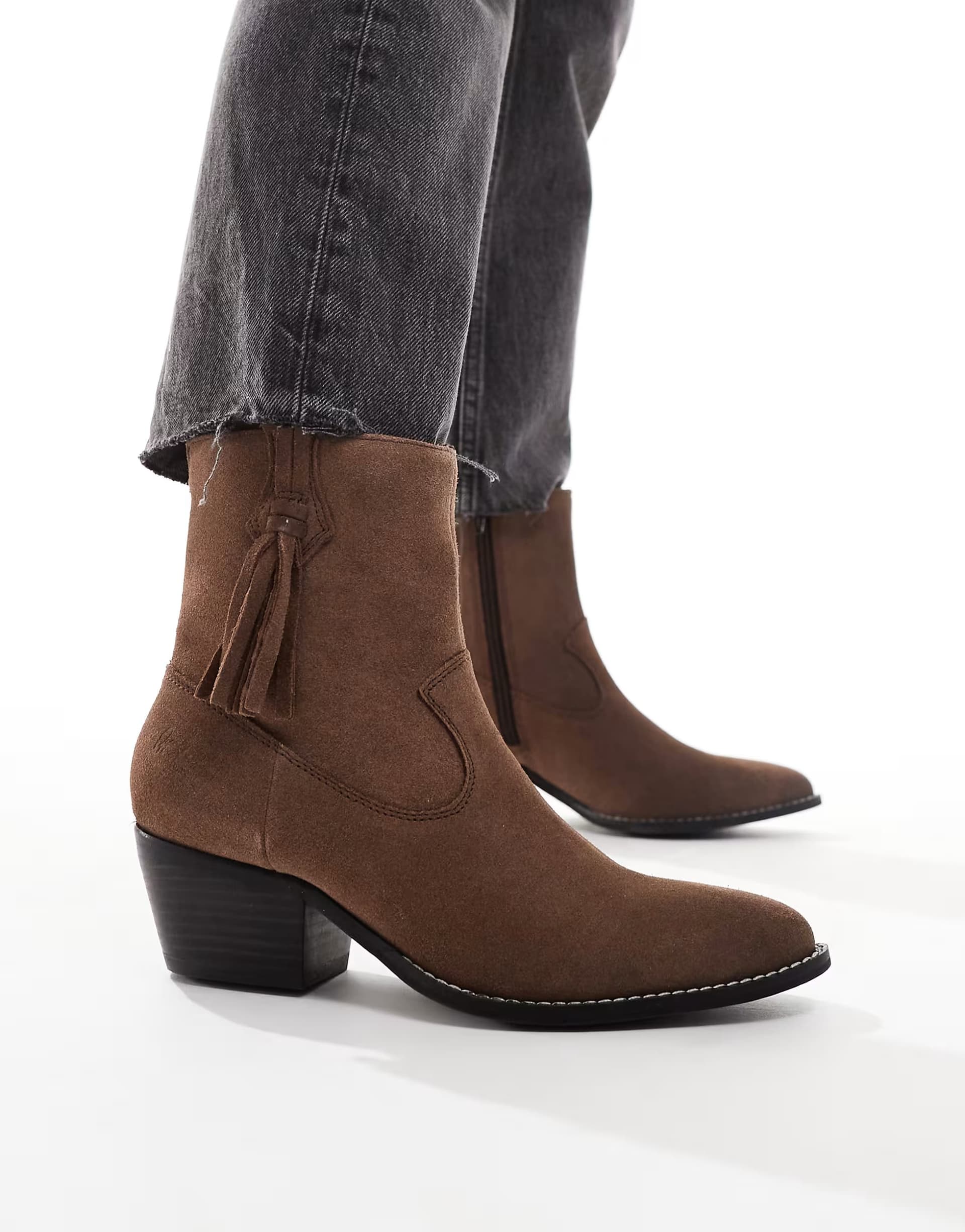 ASOS OFF THE HOOK clapton leather ankle boots in almond 