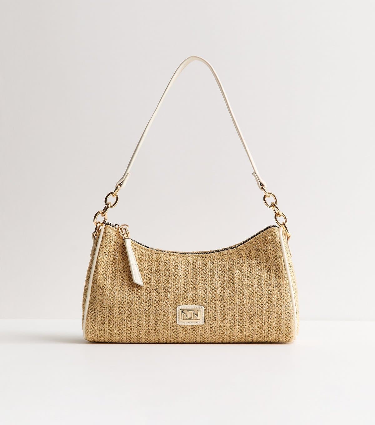 New Look New Look Stone Raffia-Look Shoulder Bag