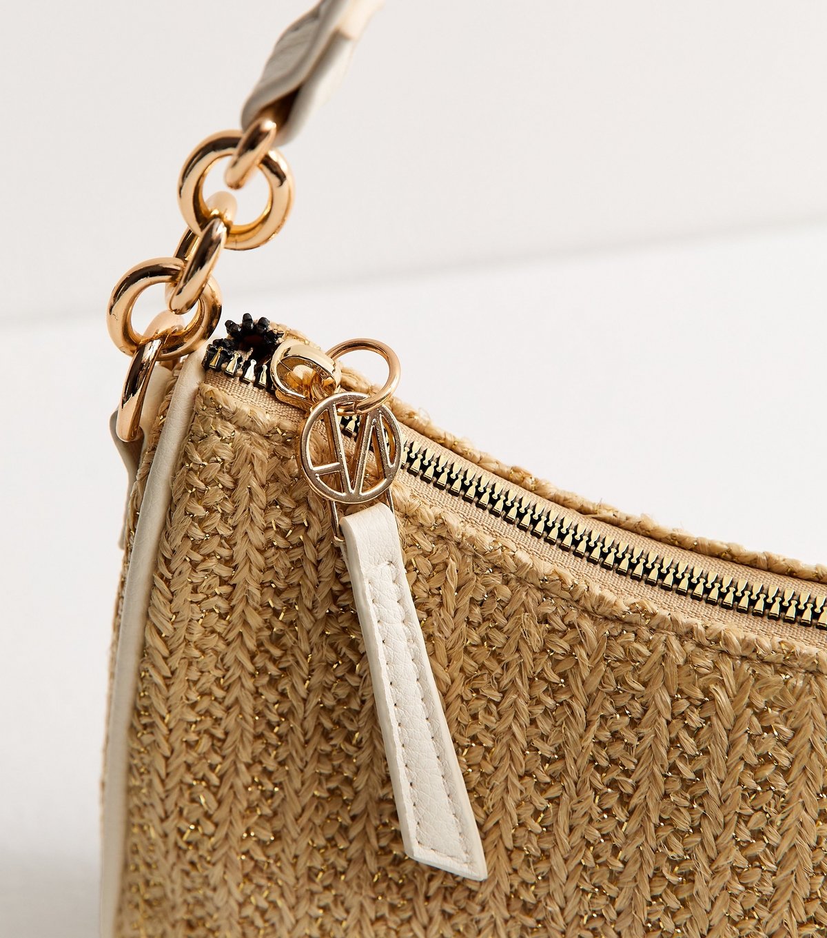 New Look Stone Woven Raffia Look Shoulder Bag New Look - 3