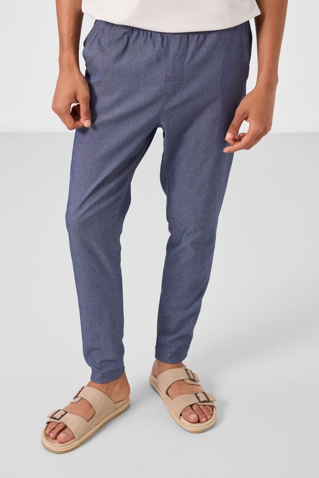 Tommy Life Tommy Life Men's Straight-leg Gabardine Chinos in Blue - 2