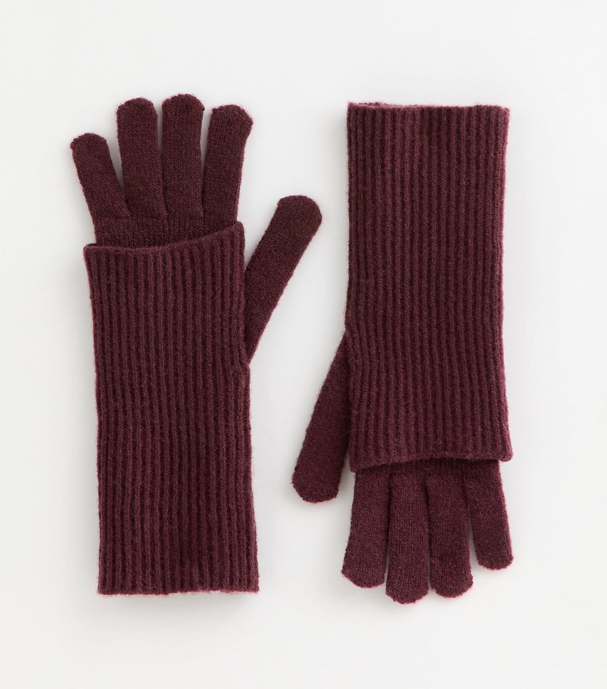 New Look Burgundy Glove and Detachable Handwarmer New Look - 1