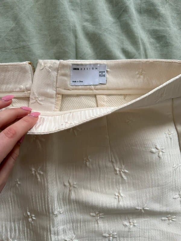 ASOS ASOS white embroidered floral mini skirt