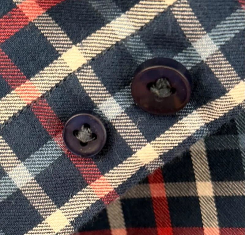 Brook Taverner Cotton/Wool checked cutaway collar Mens shirt 18” 35”