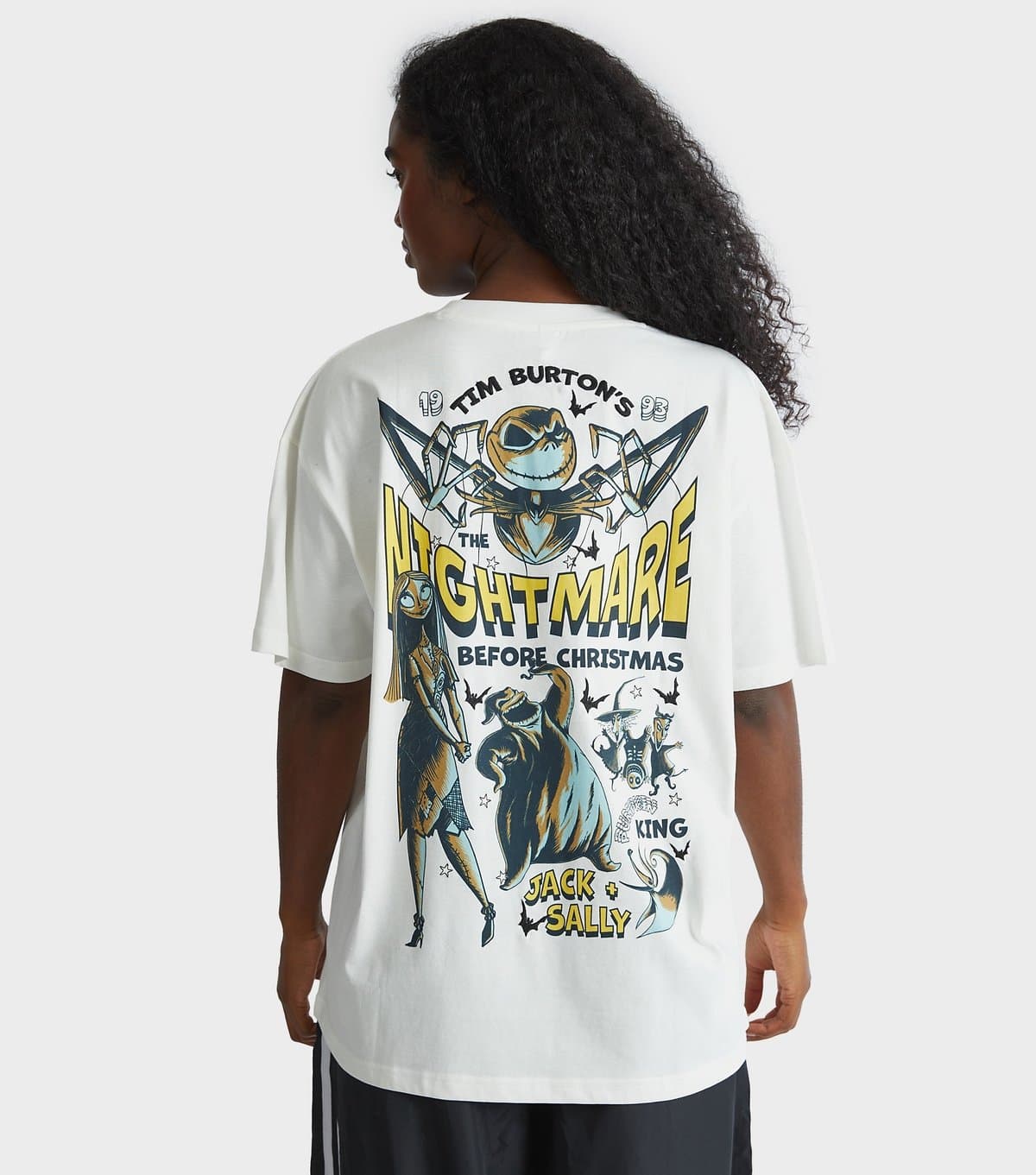 Skinnydip Women's White Nightmare Before Christmas Poster Print T-Shirt Skinnydip New Look