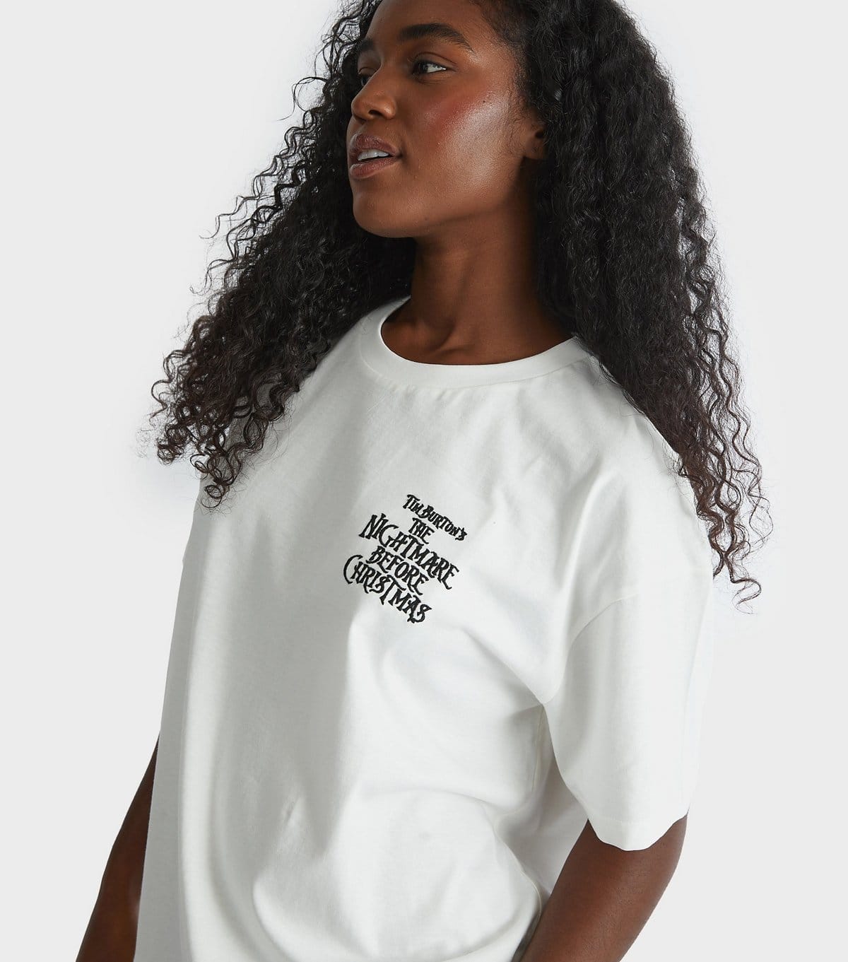 Skinnydip Women's White Nightmare Before Christmas Poster Print T-Shirt Skinnydip New Look - 4