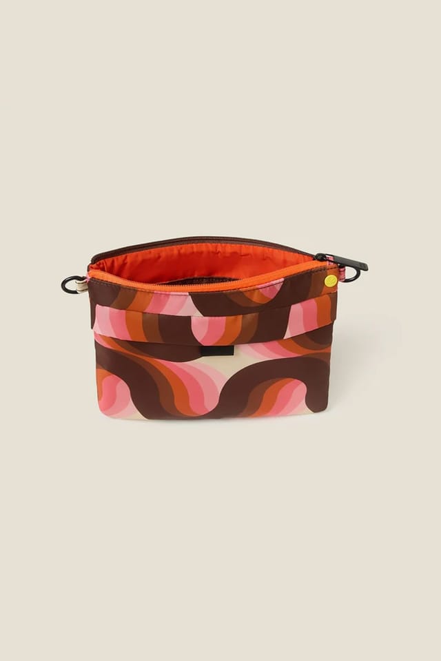 Orla Kiely Orla Kiely Women's Quadrant Crossbody - Rolling Waves Rose in Pink - 3