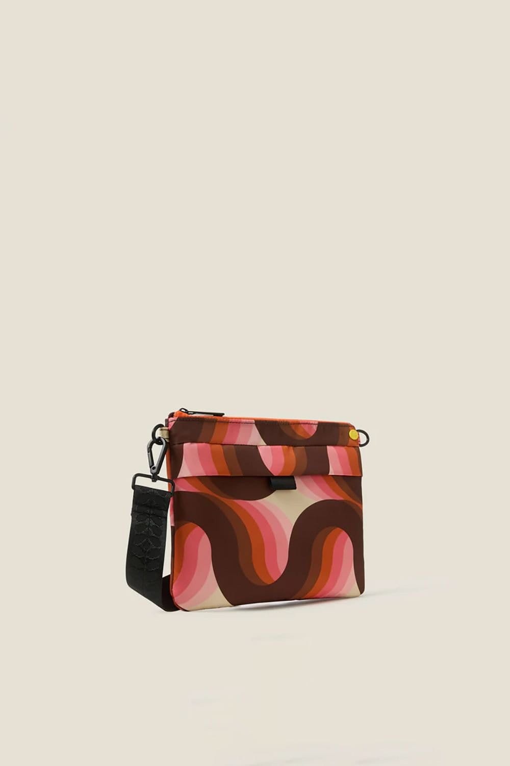 Orla Kiely Orla Kiely Women's Quadrant Crossbody - Rolling Waves Rose in Pink - 4