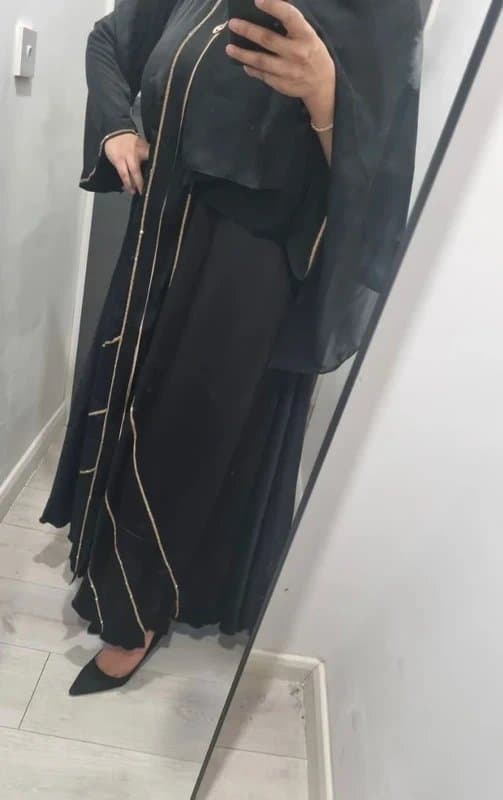 Fatima couture Black & Gold Embellished Abaya - Price Negotiable