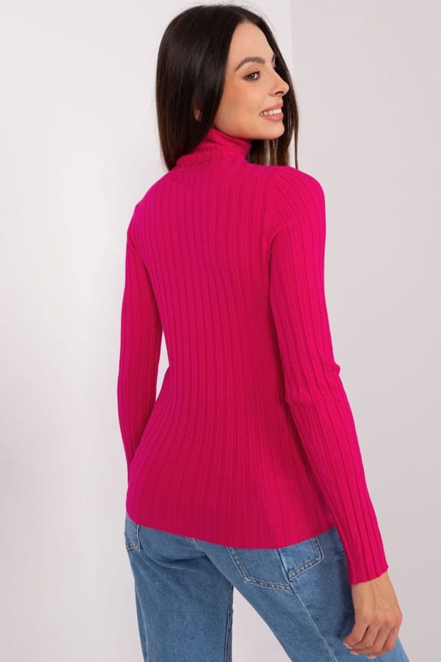Love Lace Love Lace Women's Soft Viscose Ribbed Long Sleeve Turtleneck in Pink - 3