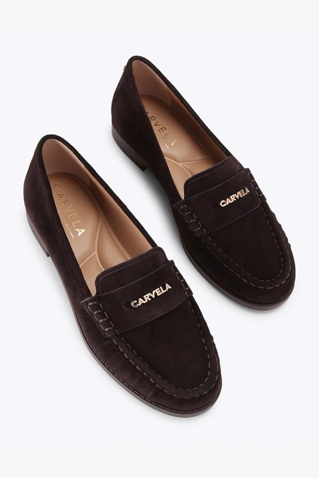 Carvela Carvela Women's 'Avanti Loafer' Suede Flats in Dark Brown - 2
