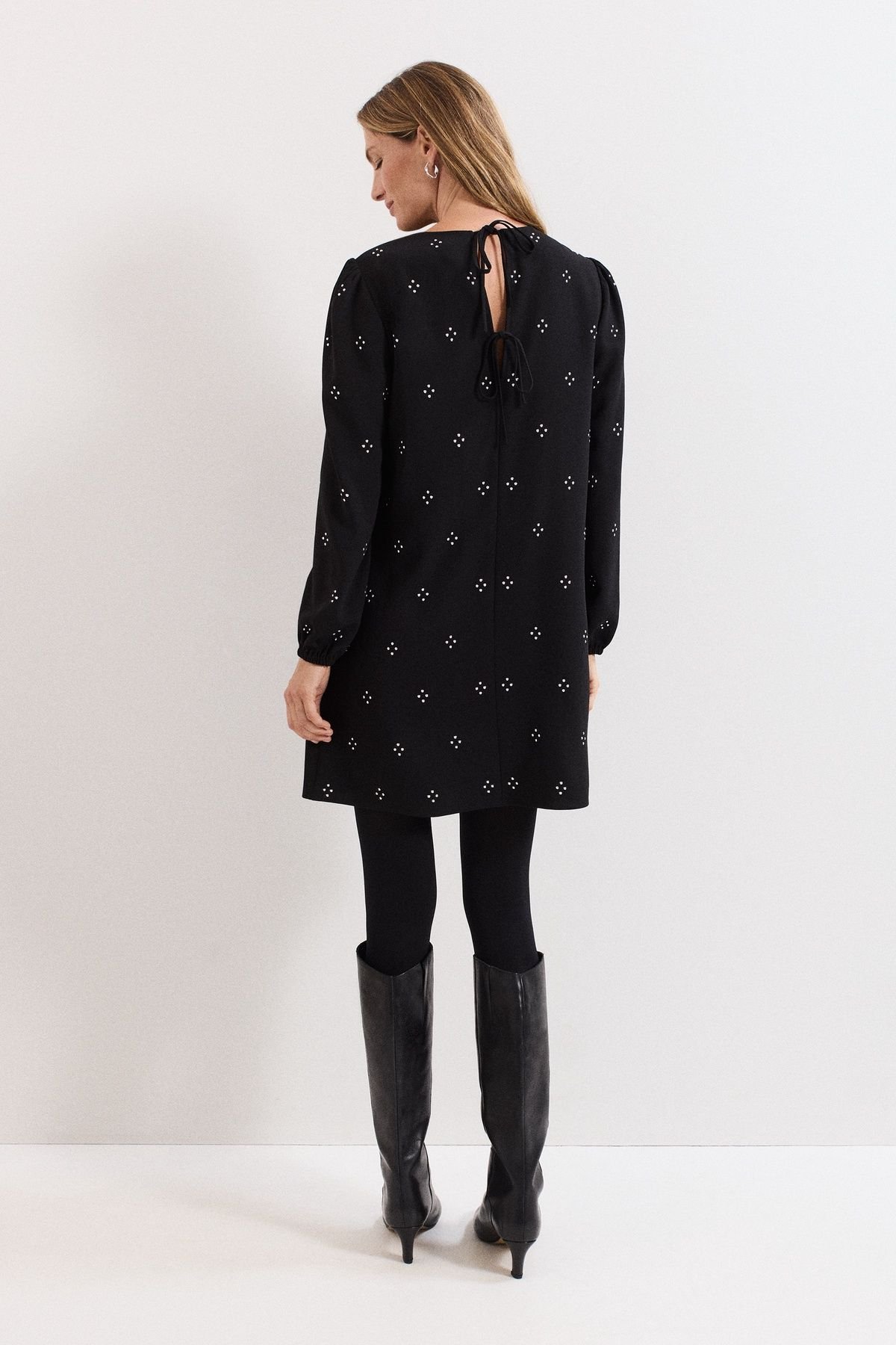 Phase Eight Phase Eight Women's Lucia Hotfix Long Sleeve Mini Dress in Black - 4