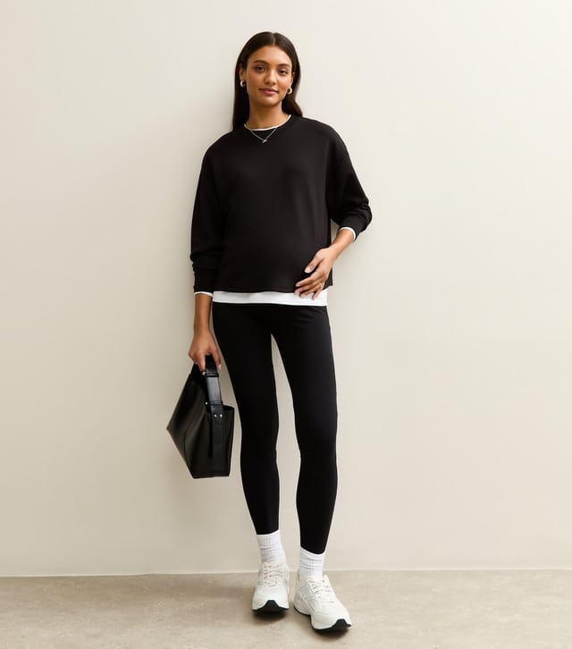 New Look Women's Pack Of 2 Maternity Black Stretch Cotton Leggings New Look - 3