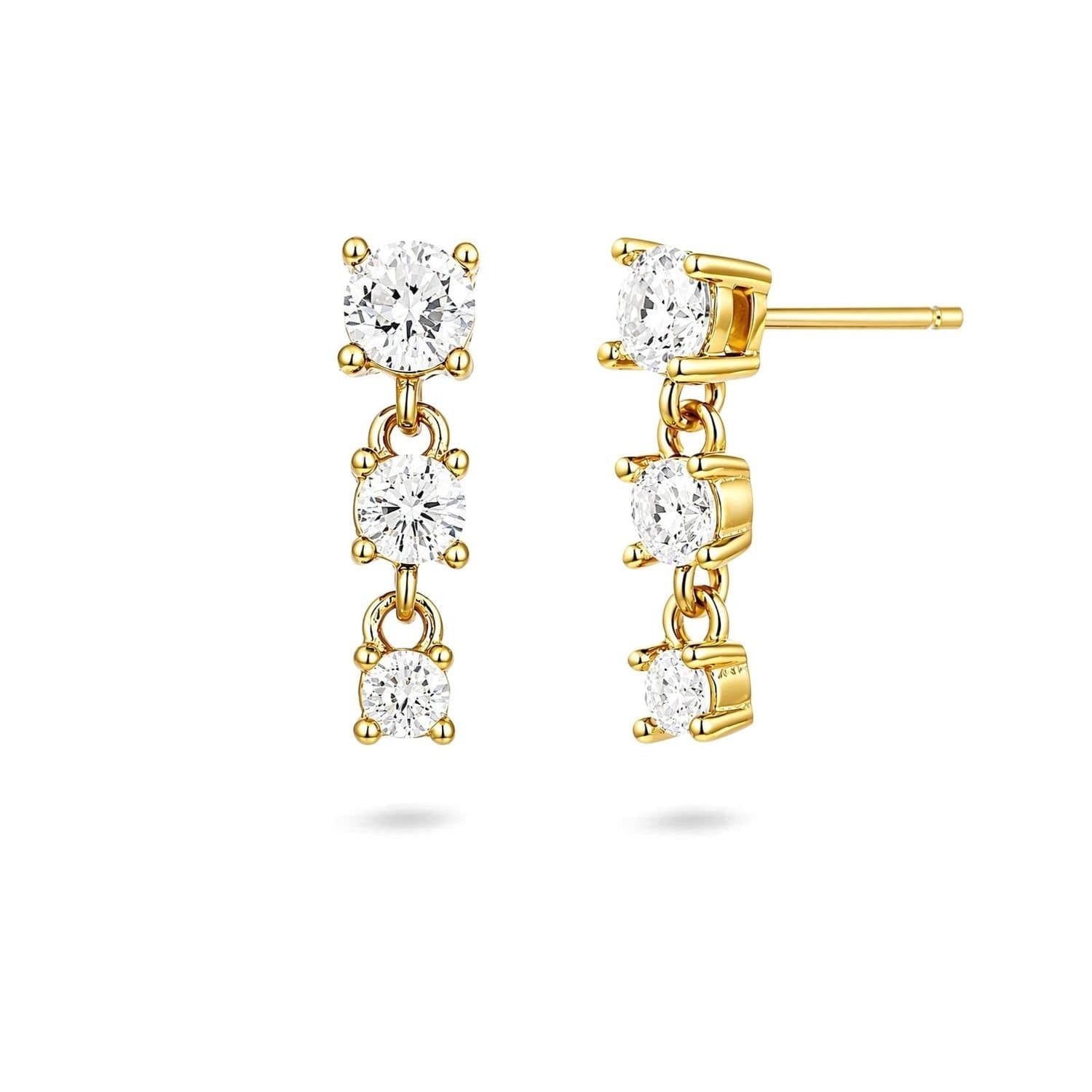 Gold Trip Gold Trip Women's Short Crystal Gemstone Drop Earrings in Gold