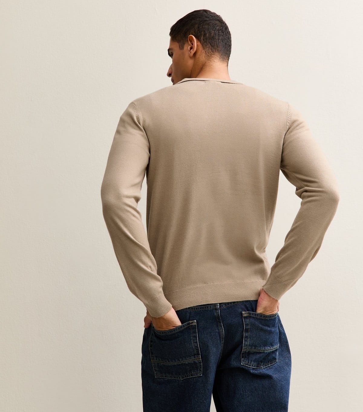 New Look Men's Light Brown Regular Long Sleeve Polo Top New Look - 4