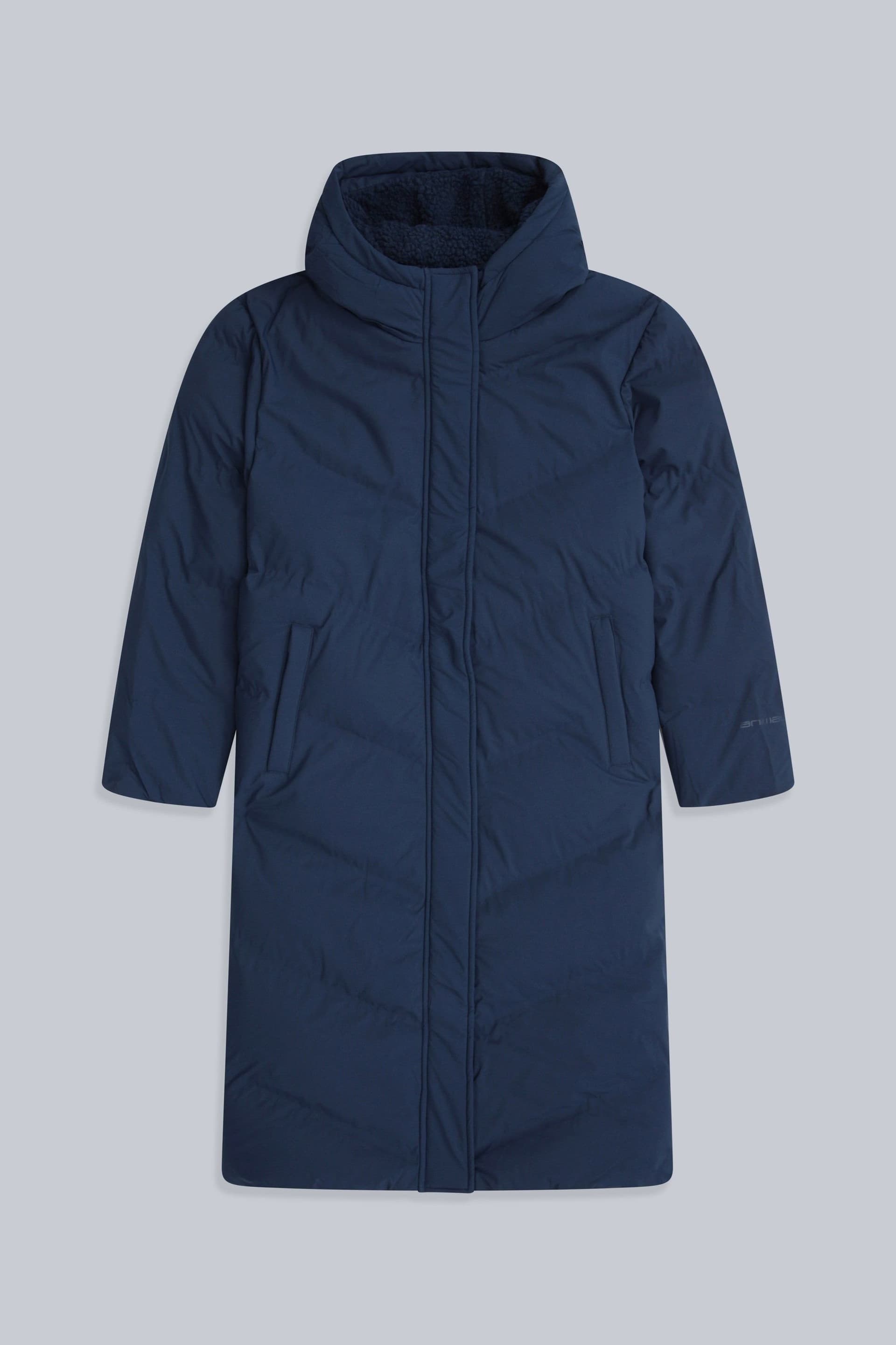 Animal Animal Women's 'Cocoon' Water Resistant Breathable Cosy Hood Padded Borg Lined Coat in Navy